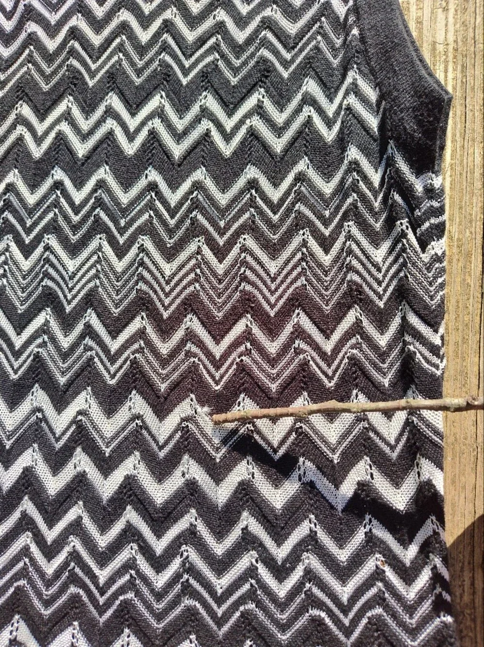Missoni for Target Sz L Black White Zigzag Chevron Knit Tank Top Stretchy